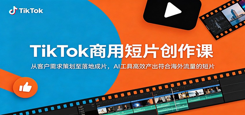 TikTok商用短片创作课：从客户需求策划至落地成片，AI工具高效产出符合海外流量的短片 - 觅资源