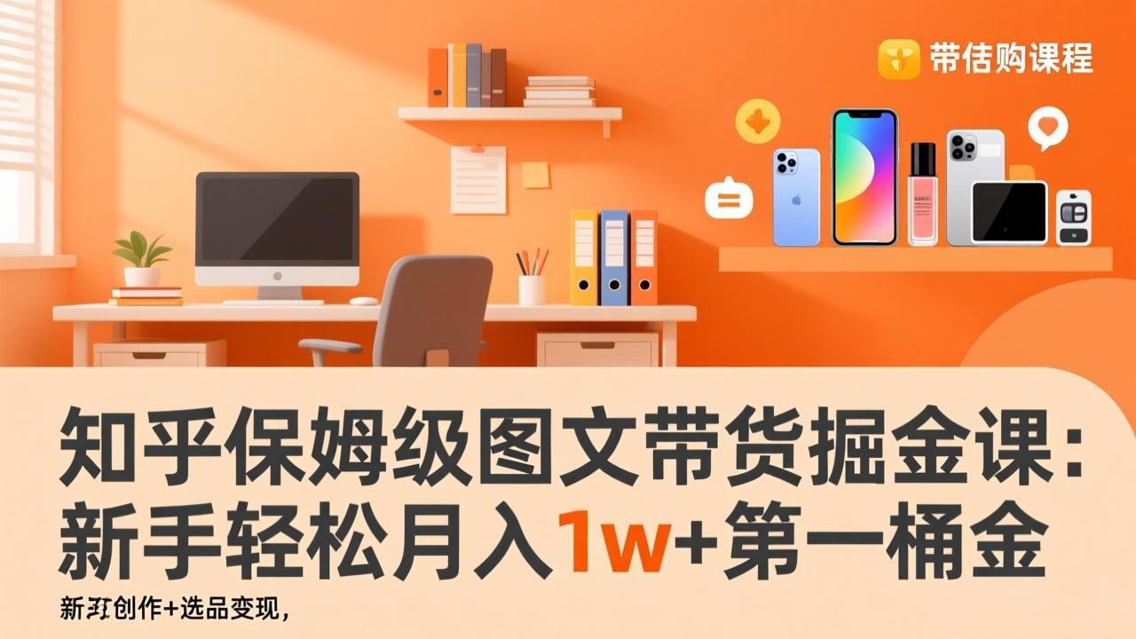 知乎保姆级图文带货掘金课：账号打造+爆文创作+选品变现，新手轻松月入1w+第一桶金|中创学习社