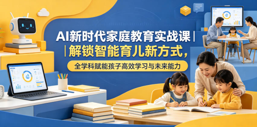 AI新时代家庭教育实战课｜解锁智能育儿新方式，全学科赋能孩子高效学习与未来能力 - 觅资源