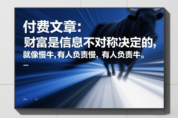 付费文章：财富是信息不对称决定的，就像慢牛，有人负责慢，有人负责牛|中创学习社