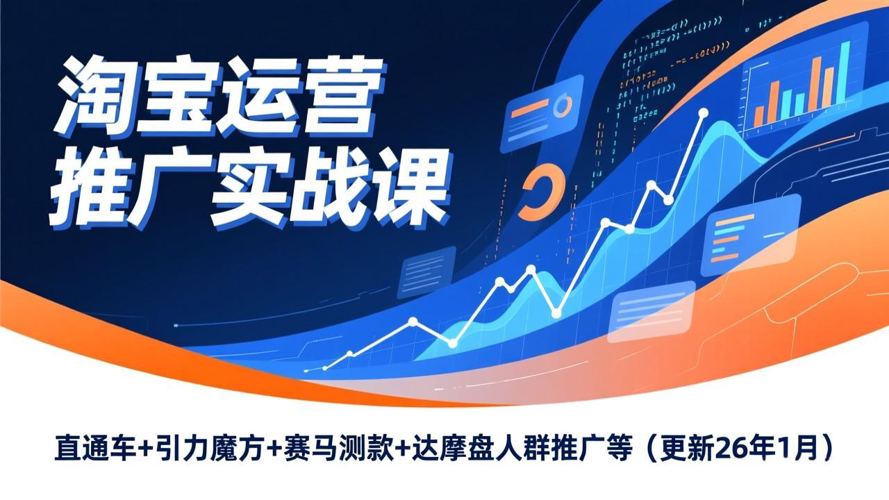 淘宝运营推广实战课，直通车+引力魔方+赛马测款+达摩盘人群推广等(更新26年1月|中创学习社