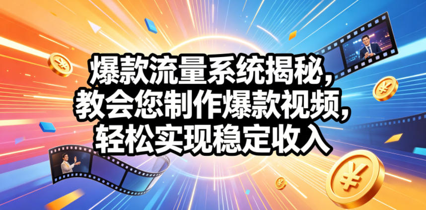 爆款流量系统揭秘，教会您制作爆款视频，轻松实现稳定收入【原创双语字幕】 - 觅资源