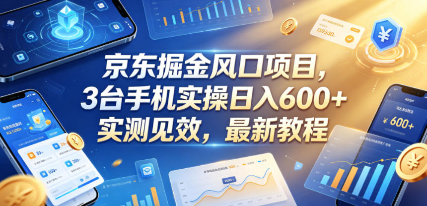 京东掘金风口项目，3台手机实操日入600+，实测见效，最新教程【揭秘】 - 觅资源