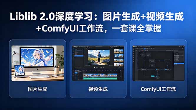 Liblib 2.0深度学习：图片生成+视频生成+ComfyUI工作流，一套课全掌握 - 觅资源