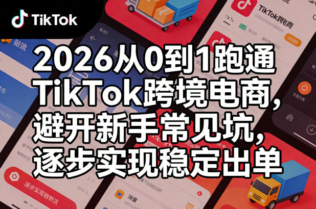 2026从0到1跑通TikTok跨境电商，避开新手常见坑，逐步实现稳定出单 - 觅资源