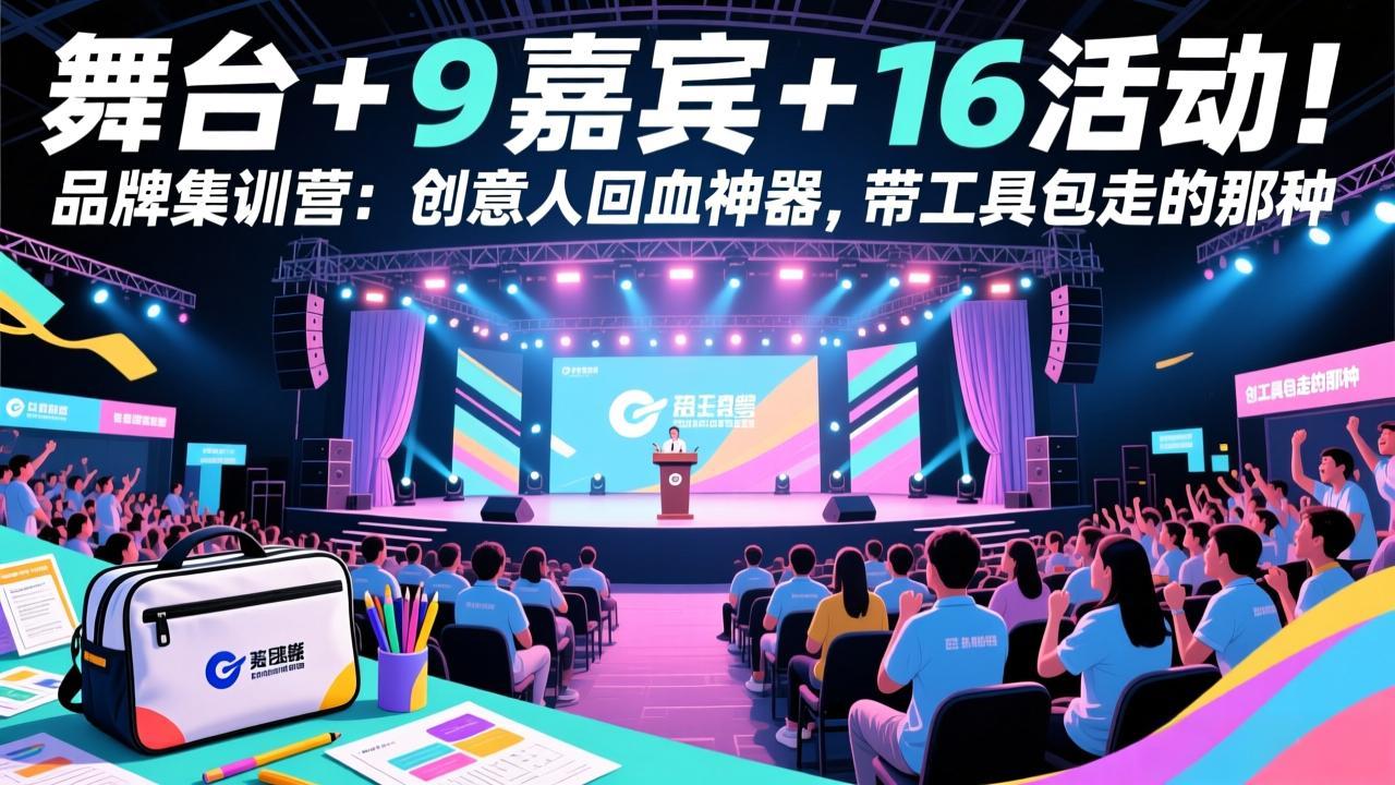 舞台 + 9 嘉宾 + 16 活动！品牌集训营：创意人回血神器，带工具包走的那种|中创学习社