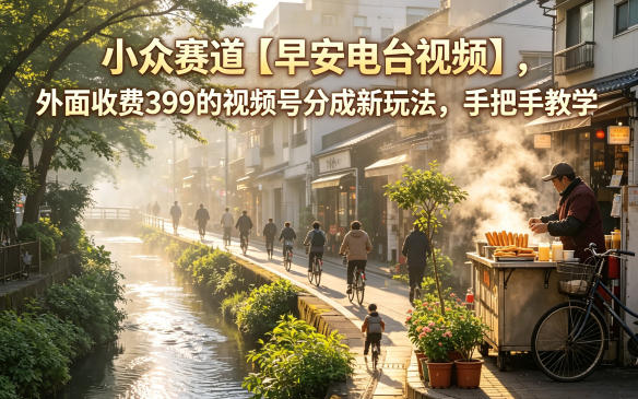 小众赛道【早安电台视频】，外面收费399的视频号分成新玩法，手把手教学 - 觅资源