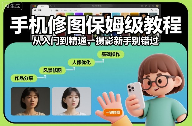 手机修图保姆级教程，从入门到精通，摄影新手别错过|YX网创