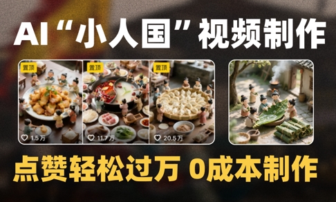 爆款1000W+播放微缩景观迷你小人国AI视频0成本制作全流程教学 - 觅资源