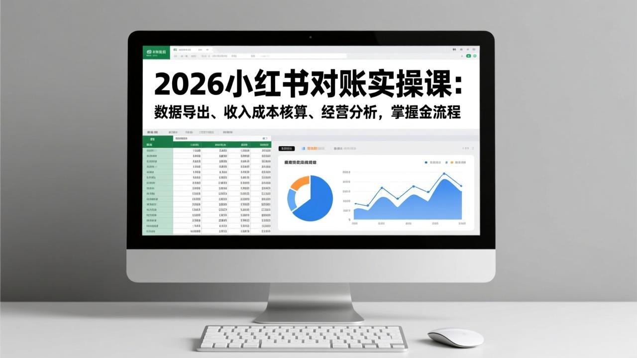 2026小红书对账实操课：数据导出、收入成本核算、经营分析，掌握全流程|YX网创