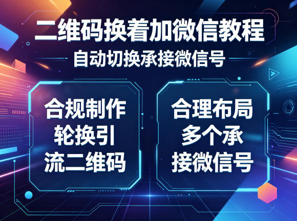 二维码换着加微信教程，自动切换承接微信号，合规制作轮换引流二维码，合理布局多个承接微信号 - 觅资源