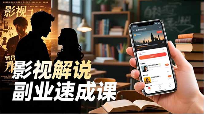 Tk影视解说副业速成课，软件安装、全流程实操、爆款预设，新手两周变现|YX网创