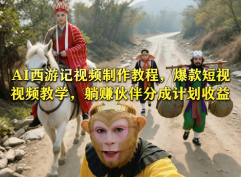 AI西游记视频制作教程，爆款短视频教学，躺賺伙伴分成计划收益 - 觅资源