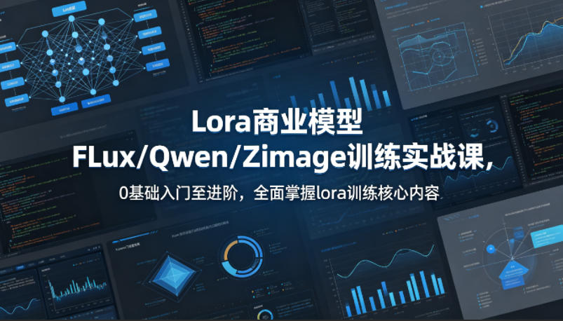 系统性学习Lora商业模型FLux／Qwen／Zimage训练实战课，0基础入门至进阶，全面掌握lora训练核心内容 - 觅资源