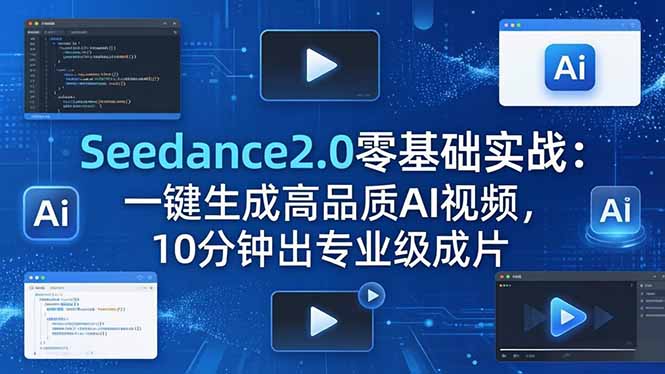 Seedance2.0零基础实战：一键生成高品质AI视频，10分钟出专业级成片 - 觅资源