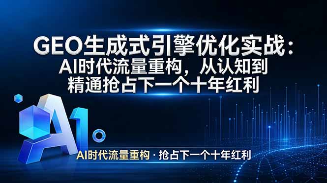 GEO 生成式引擎优化实战：AI时代流量重构，从认知到精通抢占下一个十年红利 - 觅资源