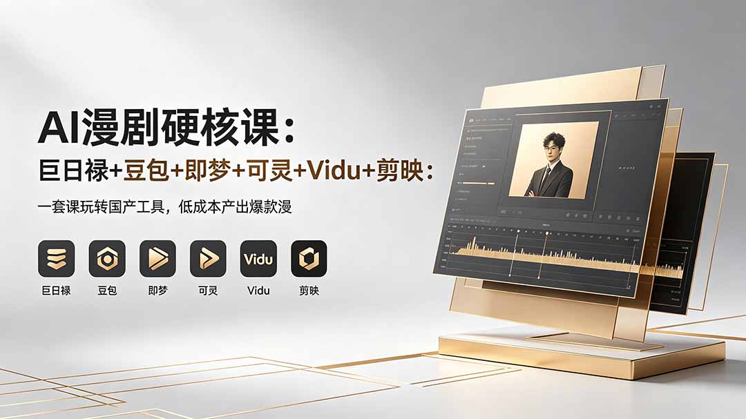 AI漫剧硬核课：巨日禄+豆包+即梦+可灵+Vidu+剪映：一套课玩转国产工具，低成本产出爆款漫剧 - 觅资源