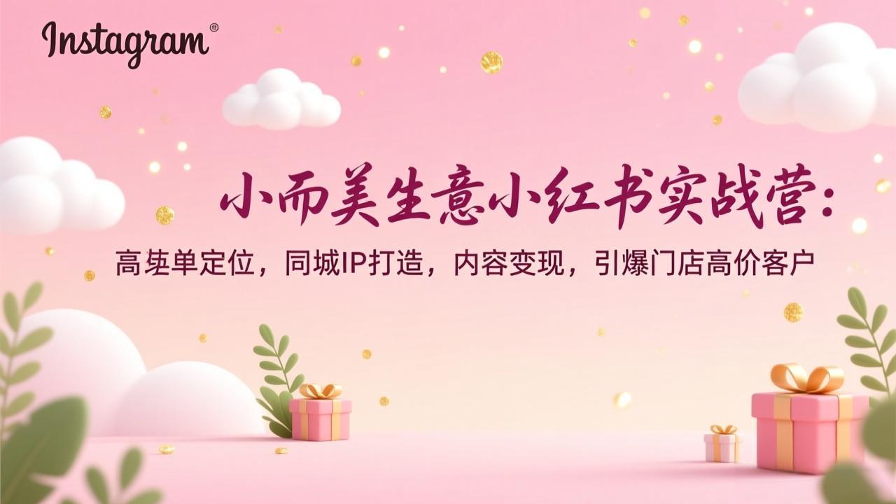 小而美生意小红书实战营：高客单定位，同城IP打造，内容变现，引爆门店高价客户|YX网创