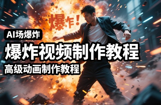 AI场景爆炸视频制作教程，利用人物实拍视频制作出高级的动画特效|中创学习社