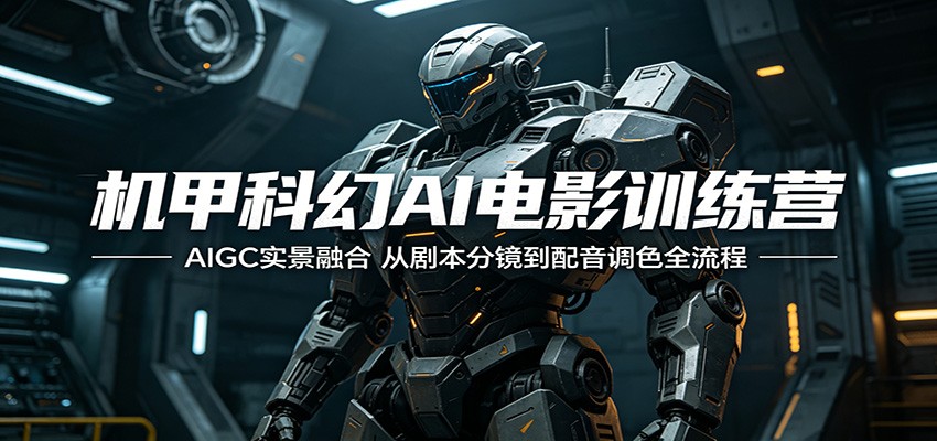 机甲科幻AI电影训练营：AIGC实景融合，从剧本分镜到配音调色全流程 - 觅资源