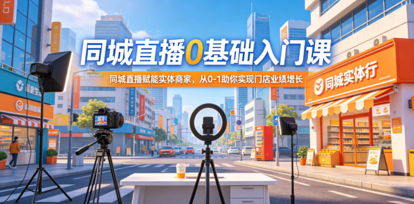 同城直播0基础入门课，同城直播赋能实体商家，从0-1助你实现门店业绩增长 - 觅资源