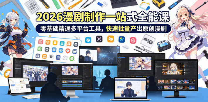 2026 AI漫剧制作一站式全能课，零基础精通多平台工具，快速批量产出原创漫剧 - 觅资源