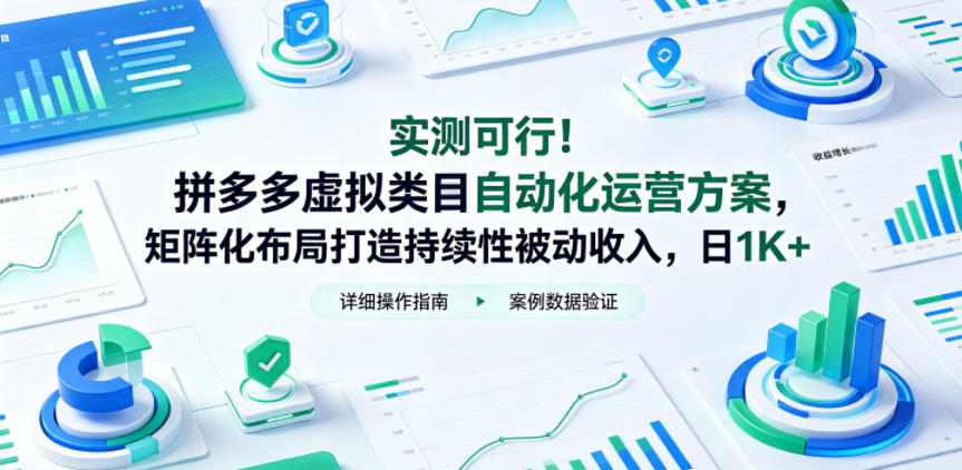 实测可行！拼多多虚拟类目自动化运营方案，矩阵化布局打造持续性被动收入，日1K+【揭秘】 - 觅资源
