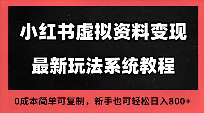 2025小红书虚拟资料最新开店运营教程，搜索流变现玩法，一人多店0成本…|YX网创