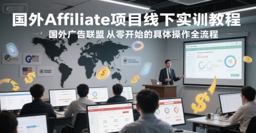 国外Affiliate项目线下实训教程，国外广告联盟从零开始的具体操作全流程|YX网创