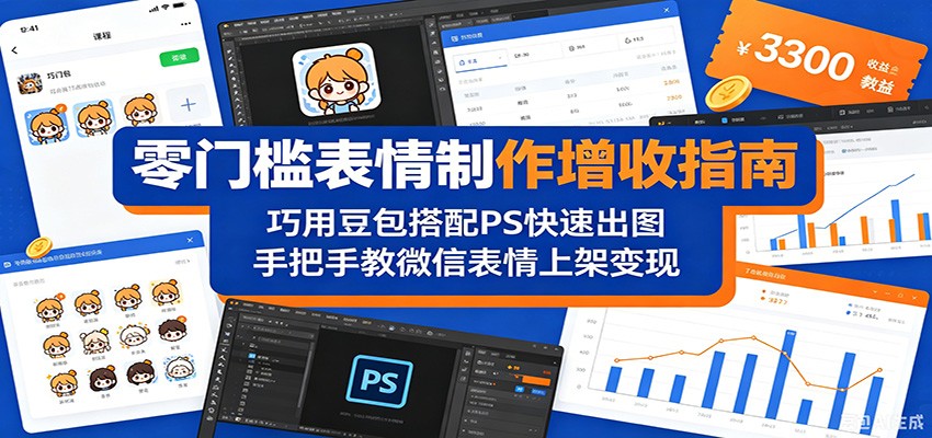 零门槛表情制作增收指南：巧用豆包搭配 PS 快速出图，手把手教微信表情上架变现 - 觅资源