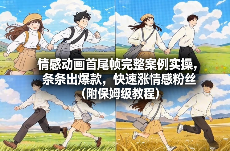 情感动画首尾帧完整案例实操，条条出爆款，快速涨情感粉丝(附保姆级教程)|中创学习社