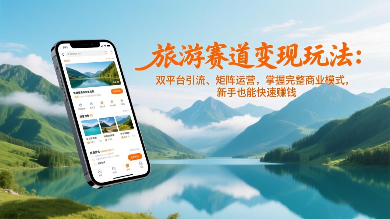 旅游赛道变现玩法：双平台引流、矩阵运营，掌握完整商业模式，新手也能快速赚钱|中创学习社