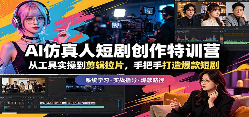 AI仿真人短剧创作特训营：从工具实操到剪辑拉片，手把手打造爆款短剧 - 觅资源