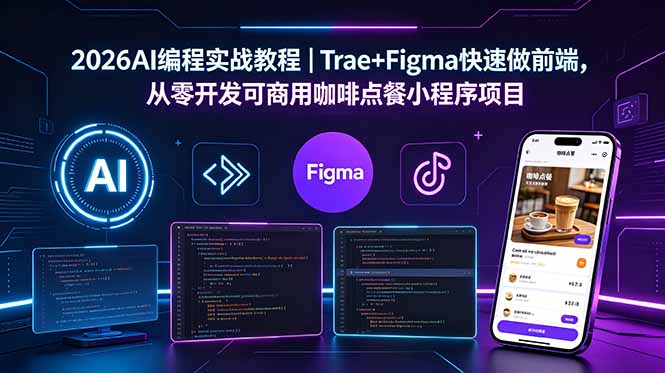 2026AI编程实战教程｜Trae+Figma快速做前端，从零开发可商用咖啡点餐小程序项目 - 觅资源
