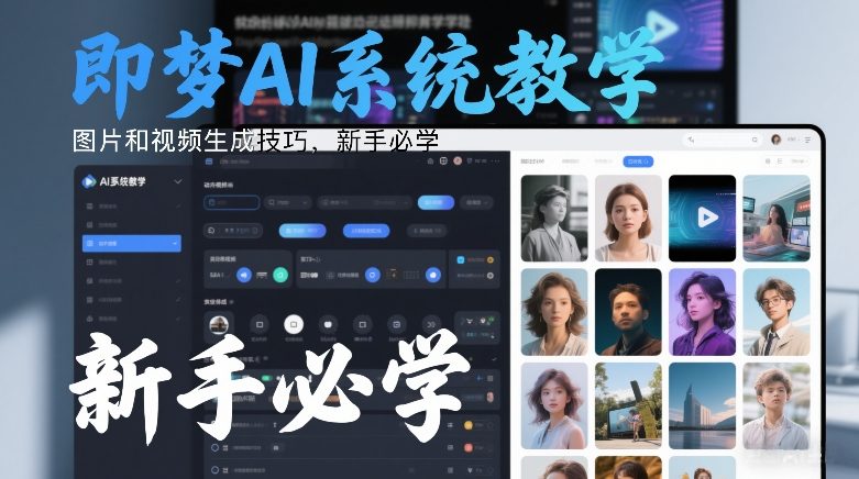 即梦AI系统教学，图片和视频生成技巧，新手必学|中创学习社