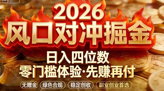 2026美金对冲套利，无赠金对冲策略保驾护航，低门槛易上手实操。单人单日收益2000+ - 觅资源