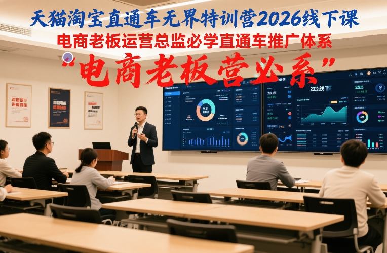 天猫淘宝直通车无界特训营2026线下课，电商老板运营总监必学直通车推广体系|中创学习社