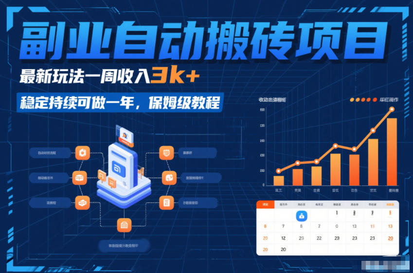 副业自动搬砖项目，最新玩法一周收入3k+，稳定持续可做一年，保姆级教程【揭秘】|中创学习社