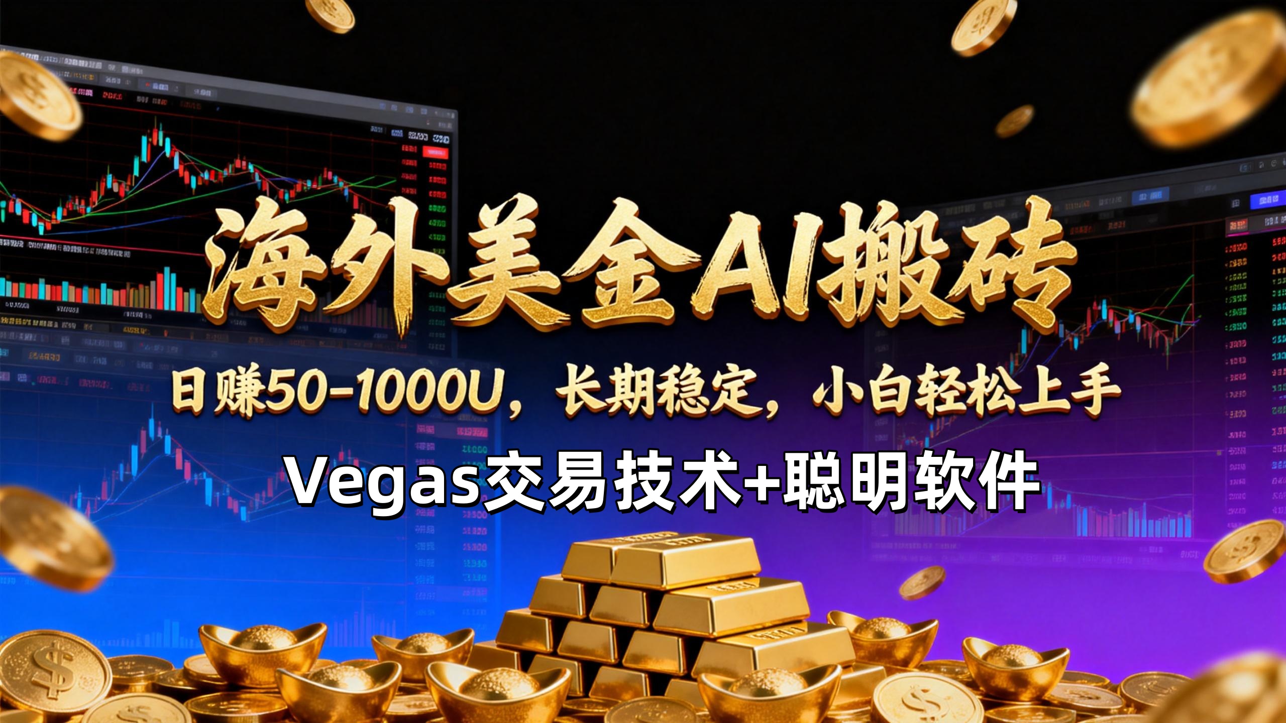 【海外美金AI搬砖】Vegas交易技术+聪明软件，日赚50-1000U，长期稳定，小白轻松上手。|中创学习社