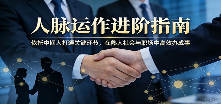 付费文章：人脉运作进阶指南，依托中间人打通关键环节，在熟人社会与职场中高效办成事 - 觅资源