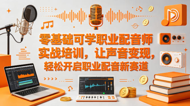 零基础可学职业配音师实战培训，让声音变现，轻松开启职业配音新赛道 - 觅资源