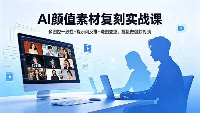 AI颜值素材复刻实战课，多图控一致性+提示词反推+洗图去重，批量做爆款视频 - 觅资源