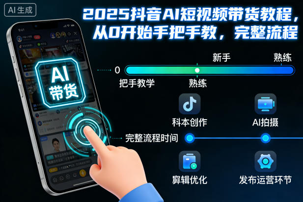 2025抖音AI短视频带货教程，从0开始手把手教，完整流程|YX网创
