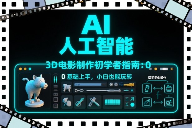 AI人工智能3D电影制作初学者指南：0基础上手，小白也能玩转|中创学习社