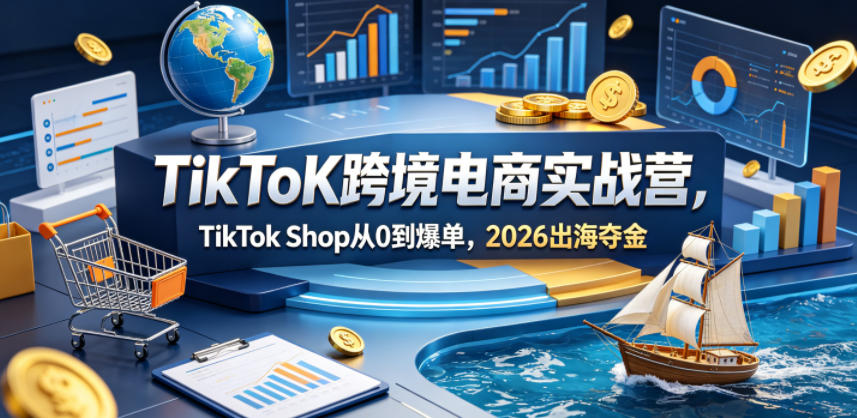 TikToK跨境电商实战营，TikTok Shop从0到爆单，2026出海夺金 - 觅资源