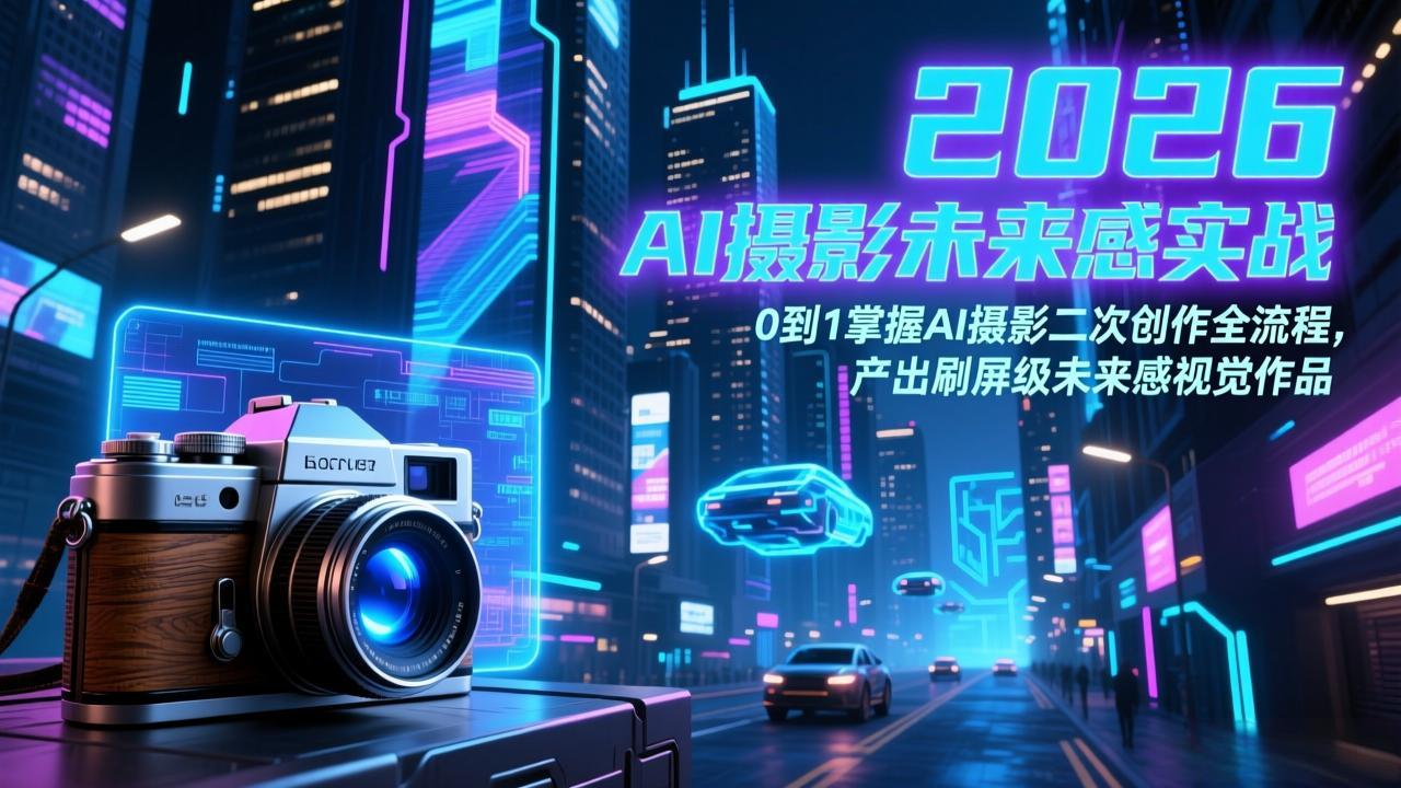 2026 AI摄影未来感实战：0到1掌握AI摄影二次创作全流程，产出刷屏级未来感视觉作品 - 觅资源