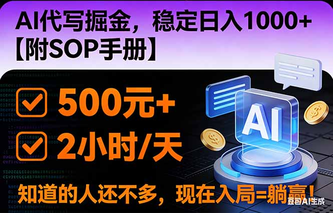2026风口项目,AI代写掘金，稳定日入1000+，掌握核心技能【附SOP手册】|YX网创