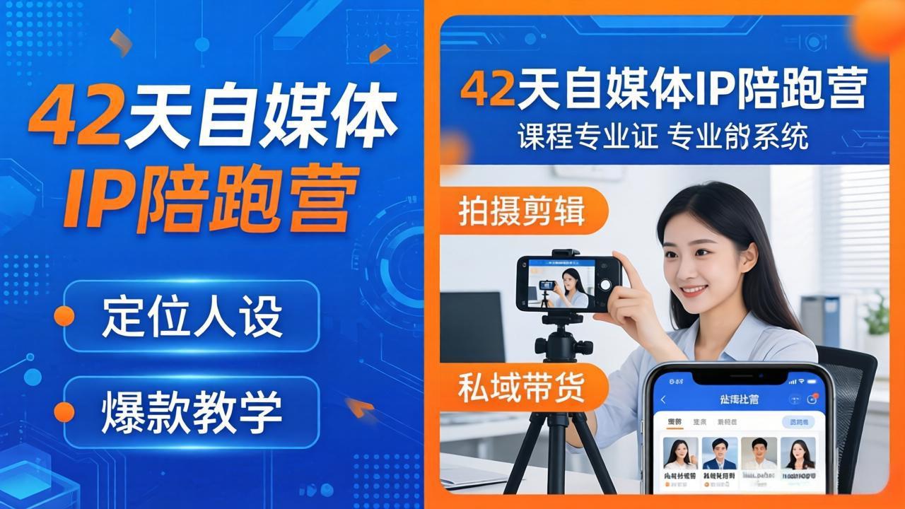 42天自媒体IP陪跑营-26年4月19更新：定位人设爆款全教学，拍摄剪辑私域带货一站式落地 - 觅资源