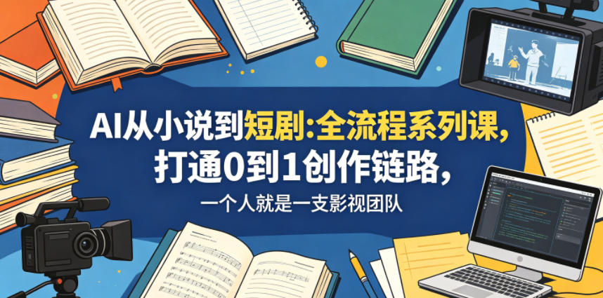 AI从小说到短剧全流程系列课，打通0到1创作链路，一个人就是一支影视团队 - 觅资源