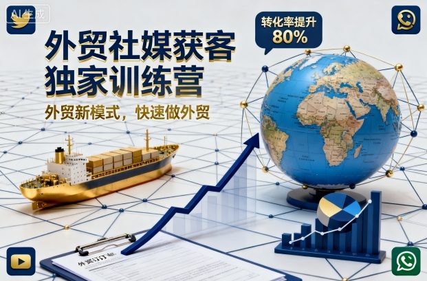 外贸社媒获客独家训练营，外贸新模式，快速做外贸(更新26年6月) - 觅资源